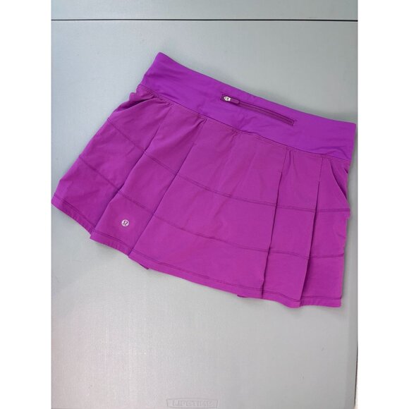 Lululemon women's 6 vivid plum pace rival tennis athletic skort pleated back - Picture 4 of 8